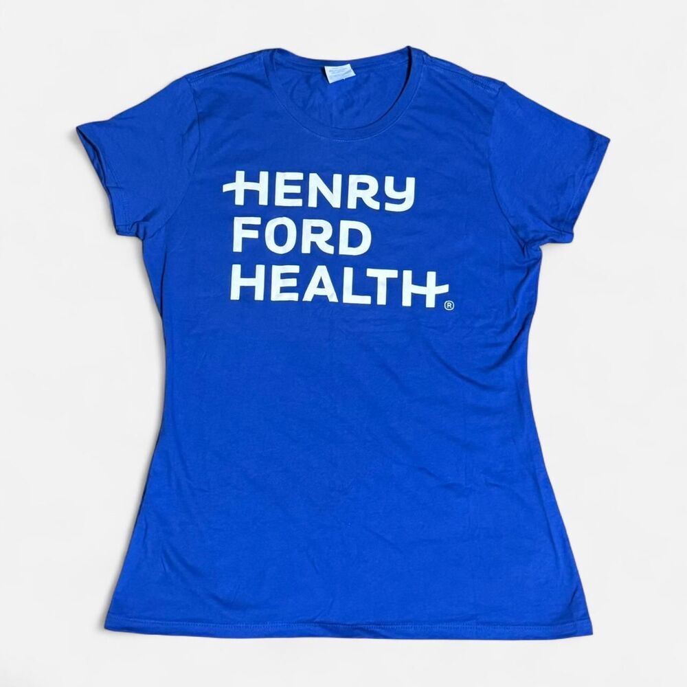Port & company blue Henry Ford health Small size (width 19in, length 26in) shirt